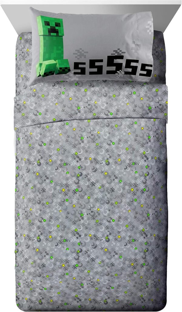 Jay Franco Minecraft Creeper 4 Piece Twin Bed Set (Offical Product) - Image 4