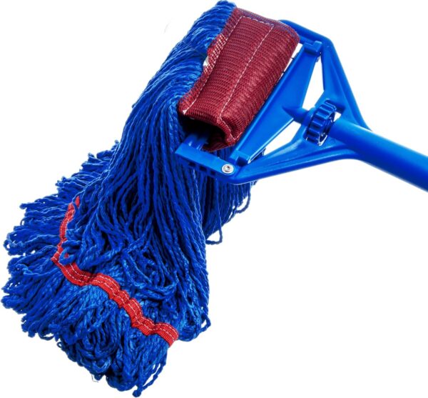 (3-Pack) Heavy Duty Microfiber Mop Head for Commercial and General Floor Cleaning, Wet String Mop Industrial Blue Cotton Looped End Head Refill, Blue Mop, Cleaning Mop Head Refill (3) - Image 4