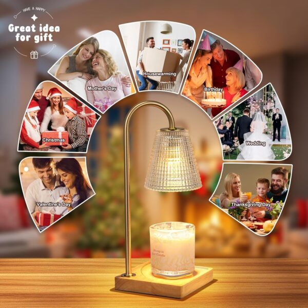 Hong-in Candle Warmer Lamp with Timer Dimmer,Birthday Gifts for Women Mom Sister,House Warming Gifts New Home Room Decor,Wax Warmer for Scented Wax Jar Candles - Image 2