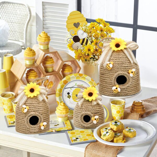 Bee Hive Decor 3 Pack Farmhouse Bee Decorations, Rustic Bee Hive Decorations, Bee Themed Home Decor, Spring Bee Home Decor for Kitchen, Living Room, and Shelves - Image 7