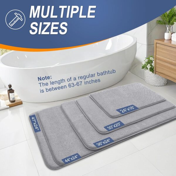 OLANLY Thick Memory Foam Bath Mat Rug 30x20, Extra Soft Absorbent Bathroom Rugs, Quick Dry Bath Mats, Non-Slip, Machine Washable Carpet for Bathroom, Tub and Shower, Home Decor Accessories, Grey - Image 5