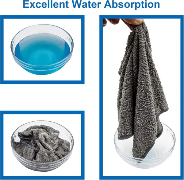 FIXSMITH Microfiber Cleaning Cloth - Pack of 8, Size: 12 x 16 in, Multi-Functional Cleaning Towels, Highly Absorbent Cleaning Rags, Lint-Free, Streak-Free Cleaning Cloths for Car Kitchen Home - Image 3