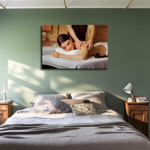 Body Massage Relaxation Spa Wellness Poster Canvas Print Painting Picture Wall Art Gift Home Corridor Bedroom Living Room Aesthetic Decoration (16x24inch framed) - Image 4