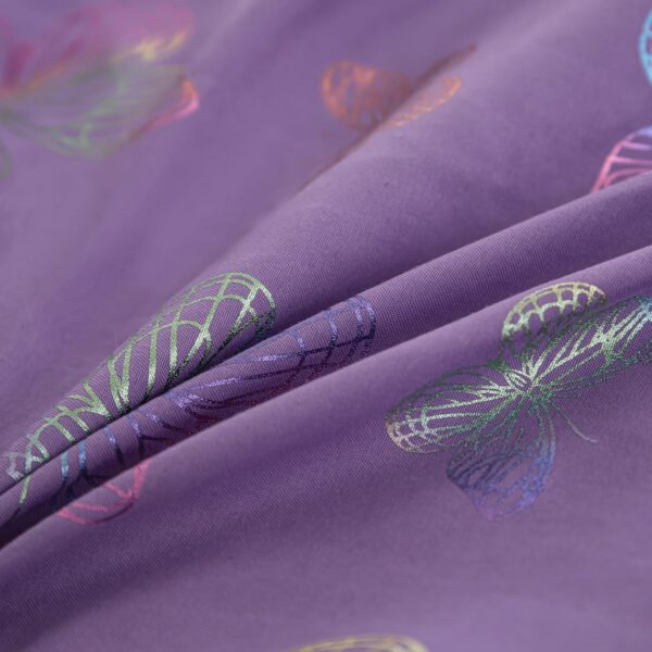 5-Piece Butterfly Comforter Set - Queen Size, Purple, Girls' Bedroom Comforter Set - Image 4