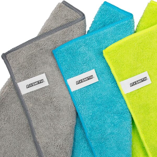 FIXSMITH Microfiber Cleaning Cloth - Pack of 8, Size: 12 x 16 in, Multi-Functional Cleaning Towels, Highly Absorbent Cleaning Rags, Lint-Free, Streak-Free Cleaning Cloths for Car Kitchen Home - Image 7