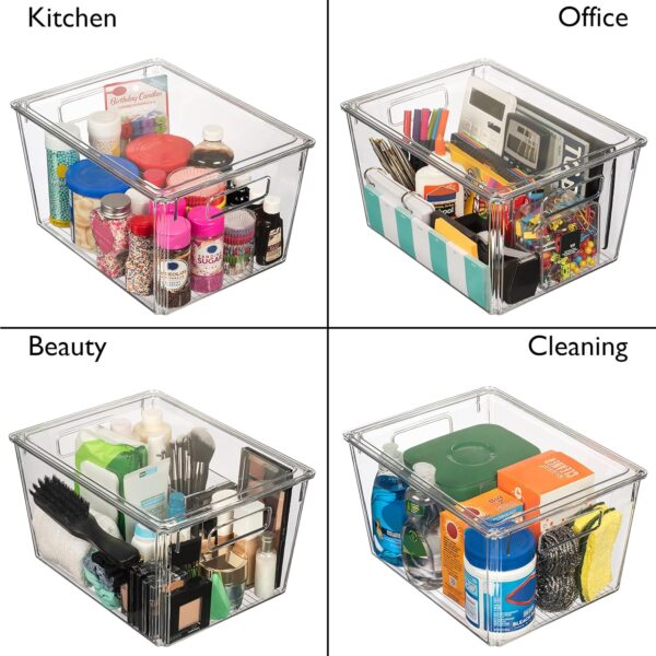 ClearSpace X-Large Plastic Storage Bins With Lids - Perfect for Kitchen, Pantry, Fridge Organization and Storage - Image 5