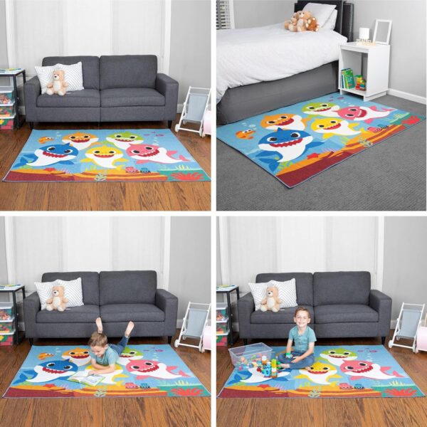 Franco Kids Room Non Slip Area Rug, 69 in x 52 in, Baby Shark - Image 6