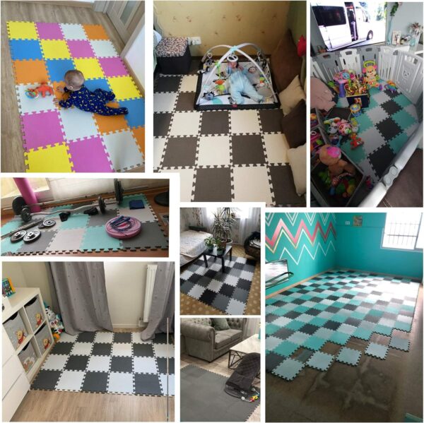 YIMINYUER® 20 Tiles (30cm×30cm×1cm Each Tile) Baby Soft Puzzle Play Mats, Kids Thick EVA Foam Floor, Toddlers & Children's Soft Interlocking Mat R06R10R12G301020 - Image 2