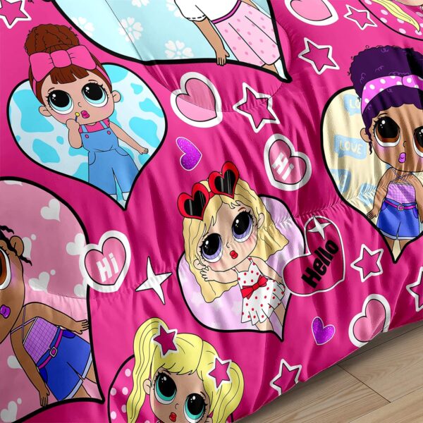 Twin Comforter Set for Girls - Black Girl Comforter Set - Twin Bedding Sets for Girls Bedroom Decor Cute African American Little Girl Bedding Set 2 Piece Pink Twin Quilt Set with 1 Pillowcase - Image 5