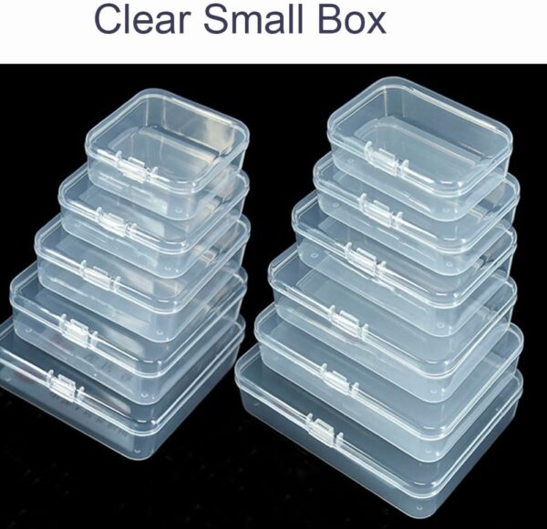 12 Pcs Clear Small Plastic Storage Containers with Lids, Ideal for Craft Supplies, Jewelry, Small Toys, Beads, Office & Household Organization - Image 3