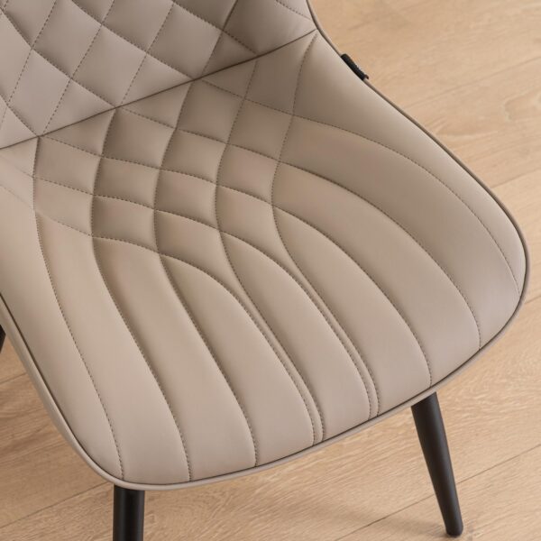 YOUNUOKE Dining Chairs Set of 2 Mid Century Modern Kitchen Chair Comfortable Upholstered Faux Leather Dinner Chairs for Kitchen Dining Room, Khaki - Image 7