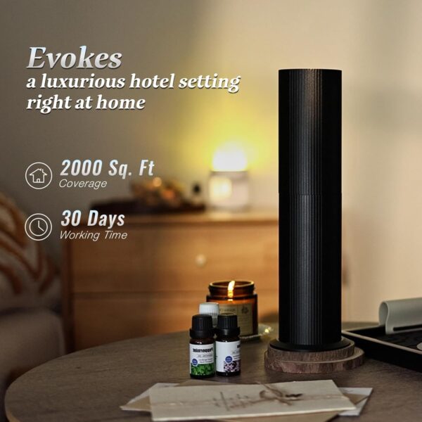 Bluetooth Waterless Diffuser, Essential Oil Diffuser for Home with Cold Air Tech 100ML, 2000 sq. ft Coverage Scent Diffuser for Large Room, Office, Spa, APP and Remote Control, Black - Image 2