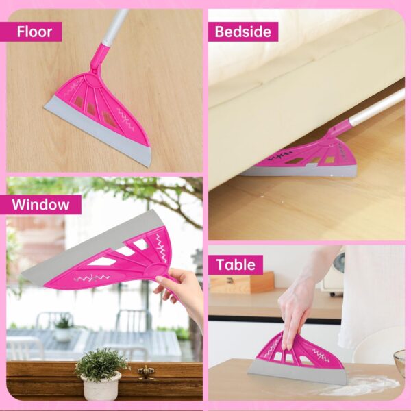 Magic Air Broom Household Silicone Broom for Floor Cleaning, Multifunctional Floor Squeegee with 60’’ Aluminum Adjustable Handle, Pet Hair for Glass, Fine Dust, Hair, Liquids (Pink) - Image 7