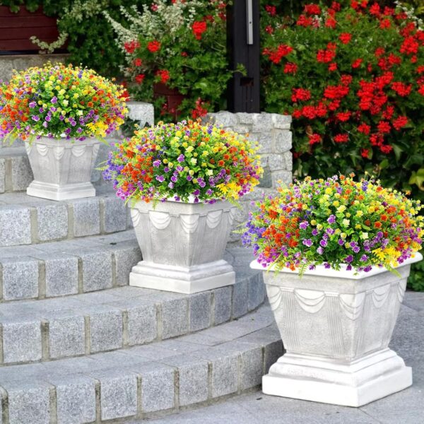20 Bundles Artificial Flowers for Outdoors UV Resistant Fake Flowers Realistic Faux Flowers Artificial Plants Outdoor for Spring Summer Indoor Garden Patio Window Box Kitchen Home Decor - Image 6