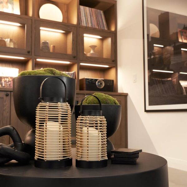 Natural Rattan Boho Lanterns - Handcrafted Decor to Enhance Your Home - Modern Farmhouse Beauty Perfect for Any Living Room, Patio & Porch, Indoor and Outdoor Coffee Table or Kitchen Dining Table - Image 8