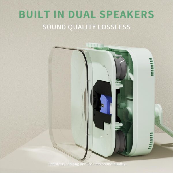 Light Green Audio CD Player with Speakers for Home Decor (CD909) - Image 5