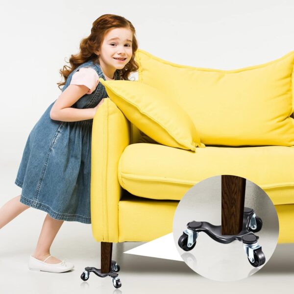 12 Pcs Furniture Moving Dolly 3 Wheel Steel Tri Dolly Heavy Duty Movers Mobile Rollers Triangle Swivel Caster Easy Moving Tool for Home Furniture 200 Lbs Load Capacity - Image 6