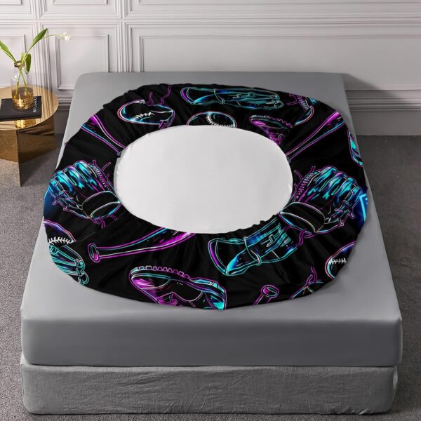 AILONEN Boys Baseball Print Fitted Sheet Set Twin Size, Sports Theme Bedding Set for Kids Teens,Baseball Sports Equipment Bed Sheet Set for Bedroom Decor,1 Fitted Sheet and 2 Pillowcases,3 Pieces - Image 5