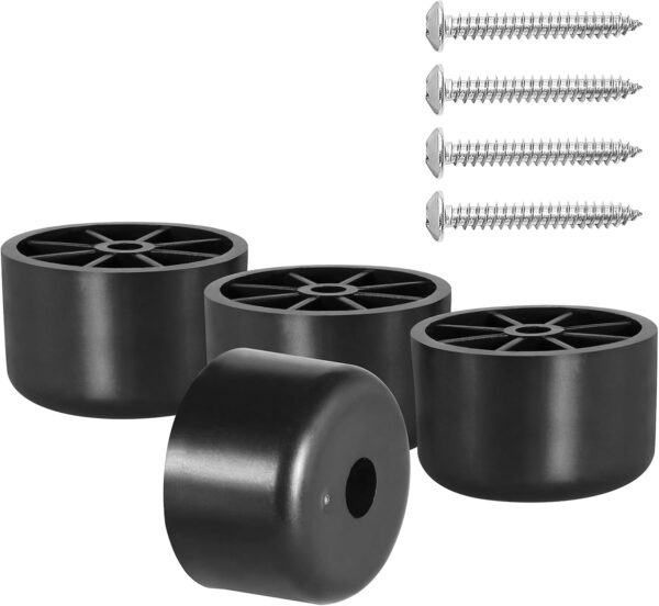 1 inch Black Plastic Furniture Legs, Screw-in Couch Legs Round Tapered Sofa Legs Replacement Legs for Furniture Couch Table Sofa, Pack of 4